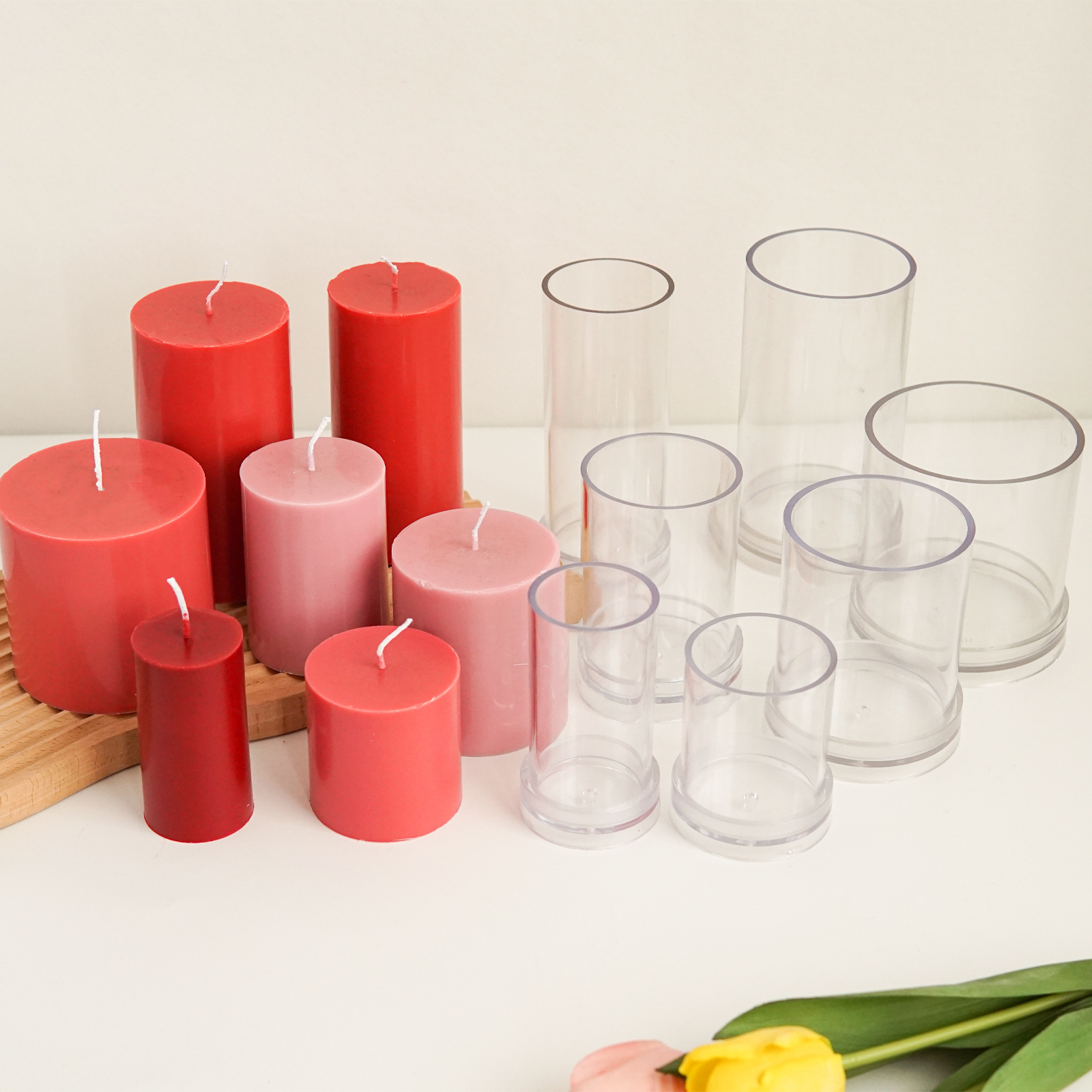 Candle Making Kits - Vários moldes de vela cilíndricos 3d,
