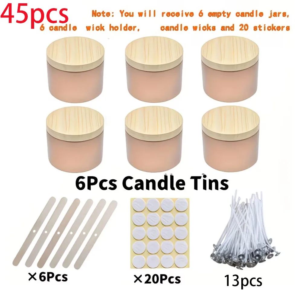 45 potes de metal dourado rosa - Candle Making Jars With Lids avaliação e preço