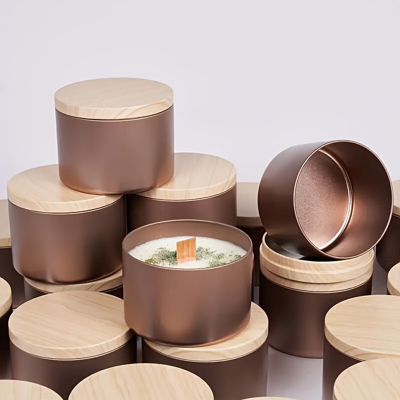 45 potes de metal dourado rosa - Candle Making Jars With Lids avaliação e preço